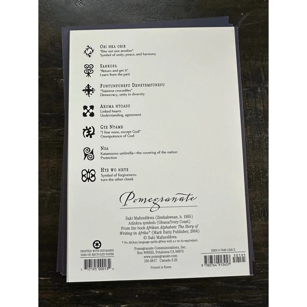 Pomegranate Afrikan Alphabets and Symbols Boxed Notecards Saki Mafundikwa 19card